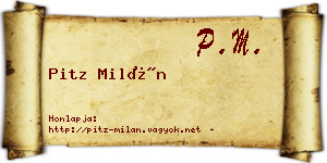 Pitz Milán névjegykártya